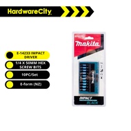 Makita E-14233 IMPACT DRIVER 1/4 X 50MM HEX SCREW BITS 10PC/Set