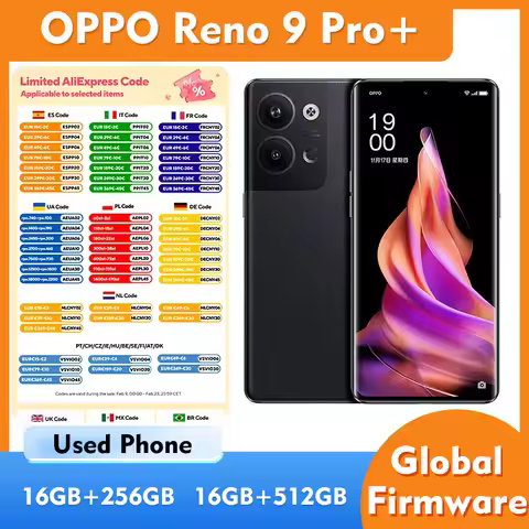 OPPO Reno9 Pro+ 5g Smartphone Screen 6.7-Inch CPU Snapdragon 8+ Gen1 All Colours Original Android Us