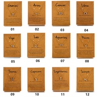 12 Horoscope Zodiac Sign Gold Pendant Necklace For Women Men Aries Leo 12 Constellations Jewelry Kid