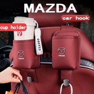 MAZDA Car cup holder car seat back storage box car hook hook car storage High quality leather For MA