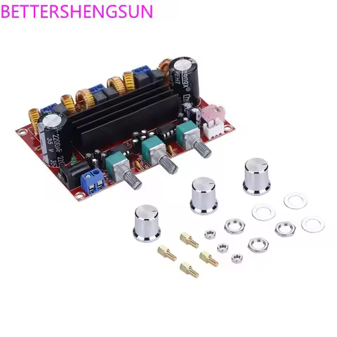 Xh-m139 2.1 channel digital power amplifier board 12v-24v wide voltage TPA3116D2 2*50W 100W