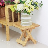 Wooden plant stand, plant display stand, flower arrangement, simple chair, chair