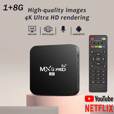 2026 5G HD 4K HDR Android 9 smart TV BOX TV Stick MXQ PRO TV Box H313S Wifi smart TV Remote Set TOP 