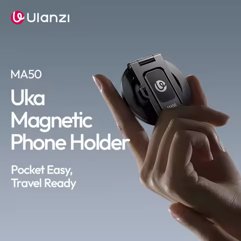 Ulanzi MA50 Phone Holder Uka Magnetic Smartphone Stand Multi-Angle with 1/4" Universal Backpack Stra