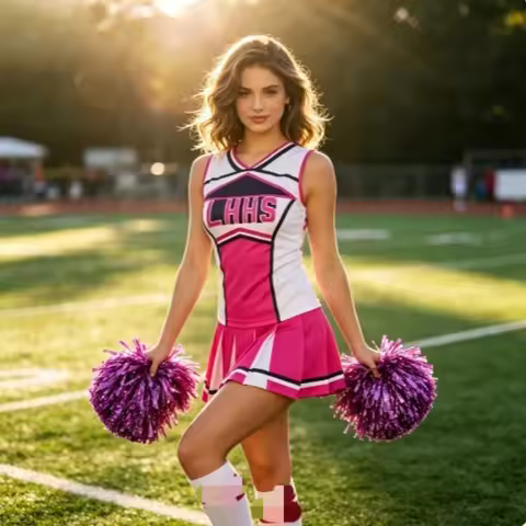 Sport Team Cheerleading Outfit,Group Competition Performance School Uniform,Classic Costume for Stag