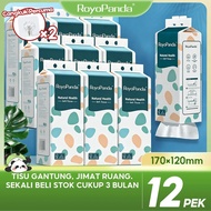 【12 PCS】POYOPANDA Thick Hanging Facial Tissue, Bamboo Pulp, Air Cushion Soft Tissue, Free Hook, Royo