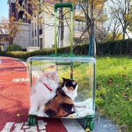 MH 【48Hourly Delivery】Cat Bag Portable Pet Trolley Bag Cat Space Capsule Dog Luggage Cat Cage Transparent Large Capacity