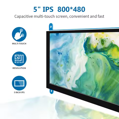 Raspberry Pi Touchscreen Monitor JRP5015 5 inch HDMI Screen Display 800*480 display with AIDA Pi 4 3