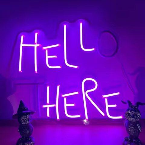Led Neon Light Hello There, Hell Here Neon Sign,Personalized Gifts, Room Decor Lights, Horror Decor 