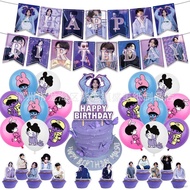 Klot BTS Jeon Jung Kook Theme kids birthday party decorations banner cake topper balloon set supplies