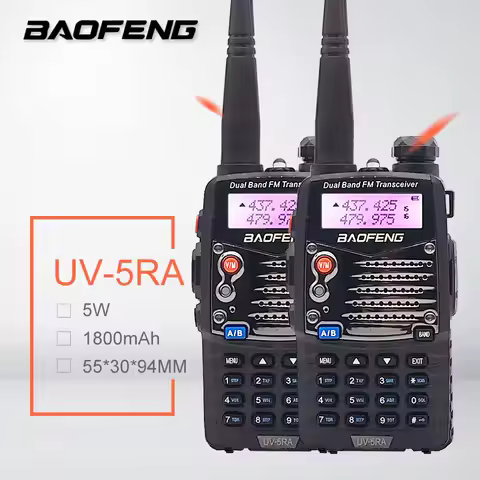 2pcs Baofeng UV-5RA Walkie Talkie 10KM 5W 1800mAh VHF UHF Pofung UV5R Ham Radio station Amateur Scan