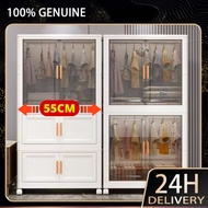 55CM Stackable Plastic Wardrobe Organizers Multipurpose Foldable Storage Cabinet For Tudung