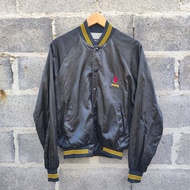 Vintage Jacket 80s Anheuser Busch Michelob Beer Black Satin Bomber Made In USA