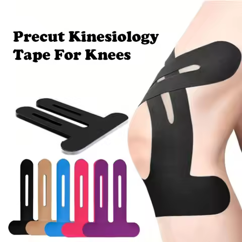 10PCS Precut Kinesiology Tape For Knees Waterproof Elastic Breathable Knee Tape Athletic Tape Provid