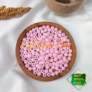 [ 20gr ] Mote Susu Bulat Manik Manik Bulat Pastel 4/6/8mm Bahan Craft - Pink, 4mm