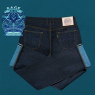 Sage Denim Origin Raw : Glacier 14oz Unsanforized Deep Indigo x Aquamarine Raw Denim Selvedge Denim