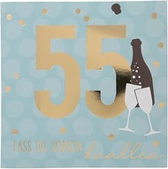 Depesche 11515-045 55th Birthday Number Card with Music, Refined Folding Card with Original Text Ins
