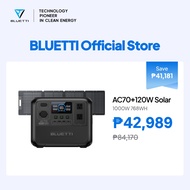 BLUETTI AC70 Portable Power Station with 120W Solar Panel 768WH/1000W Solar Generator for Camping
