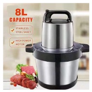 🌹READY STOCK🌹 8L Stainless Steel Meat Grinder Heavy Duty Mixer &amp; Blender 2 in 1 Knife Meat Chopper Mesin Pengisar Daging