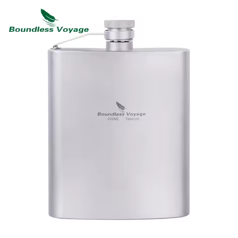 Boundless Voyage Titanium Hip Flask Outdoor Camping Hiking Climbing Pocket Alcohol Whiskey Flask Fla
