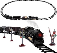 SAFIGLE Electric Train Set for Boys - Christmas Train Set for Under The Tree with , Sound and Light, Train Toy Track Set for Boys and Girls, Easy Assemble Christmas Train