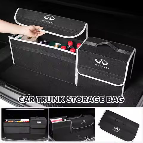 Car Trunk Storage Large Capacity Stowing Tidying Organizer Box For Infiniti Q70L QX50 Q50 QX30 QX60 