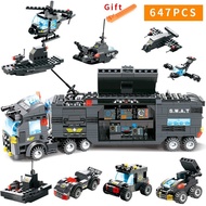 HOT!!!◘☬ pdh711 825Pcs SWAT City Police Series Building Blocks DIY Bricks Compatible with Lego Vehic