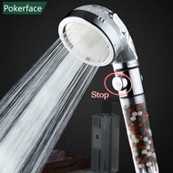 POKERFACE Bathroom SPA Shower Head Replacement Filter Balls High Pressure Anion Filter Bath Head Water Saving Shower Head H4P6