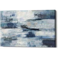 Clear Water Indigo and Gray Giclee Canvas Wall Art