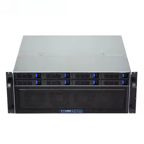 Compact 4U Server chassis, 400mm depth 8 hot - swappable hard drive bays support max EATX motherboar