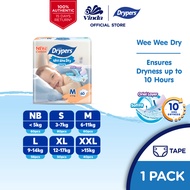 Drypers Wee Wee Dry Baby Diapers NB60/ S80/ M60/ L58/ XL50/ XXL40 (1 Pack)