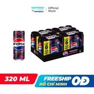 [SALE 10.10-VC ĐẾN 12%] Thùng 24 Lon Nước Ngọt Giải Khát Có Gaz Pepsi Phúc Bồn Tử Không Calo Không Đ