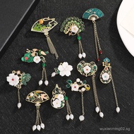 New Chinese Style Ancient Style Tassel Fan Brooch Vintage Pipa Oil Drop Pin Ancient Costume Cheongsa
