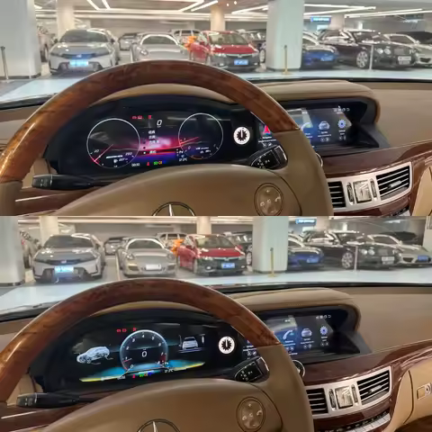 3-in-1 Integrated LCD Dual Screen For Benz S Class W221 S250 2006 - 2013 Carplay Android Auto Media 
