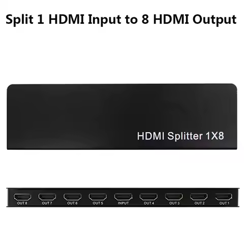 4K*2k 1x8 HDMI 8 Port HDMI Video Splitter Audio Amplifier Repeater 3D 1080p 1 In to 8 Out 1x8 HDMI S