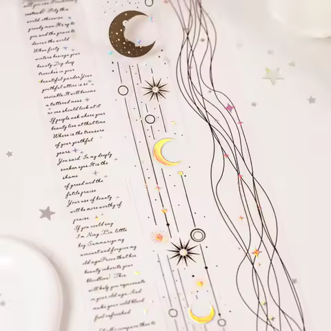 Starry Sky Poet Series Vintage Star Poem Landscape PET Tape Creative DIY Journal Material Collage Sc