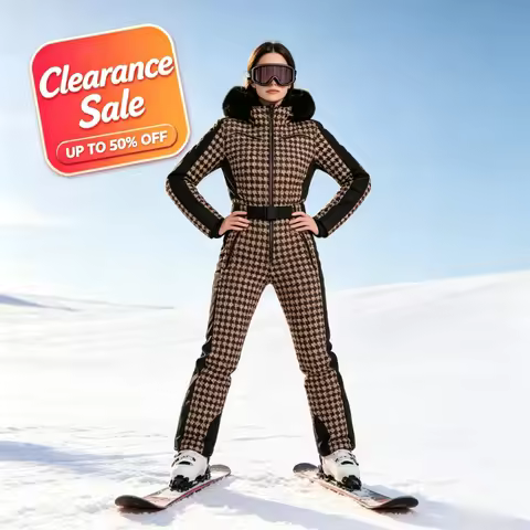 2026 GSOU SNOW Women One Piece Ski Suit Spliced Waist Cinch Waterproof Windproof Thermal Two-Plank S