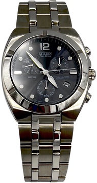 นาฬิกาข้อมือผู้หญิง CITIZEN Chronograph Eco-Drive รุ่นBL5151-693E ขนาดหน้าปัด 38 มม.หน้าปัดสีดำ ตัวเรือน /สาย Stainless Steel สีเงิน ตั้งปลุกได้