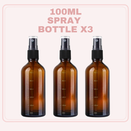 100mL Mist Spray Amber Bottle / Fine Mist Amber Glass Bottle / Thick Glass Bottle / Empty Spray Glas