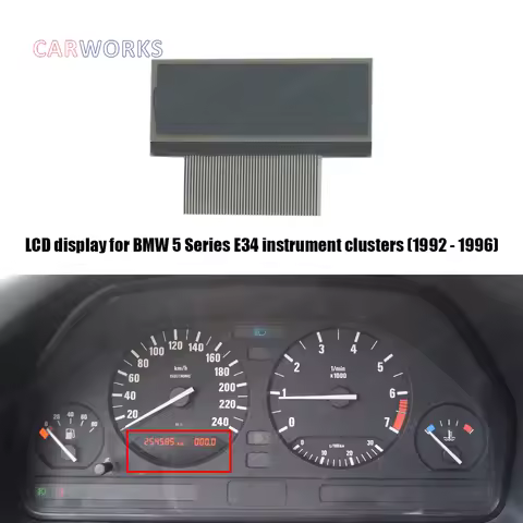 LCD Screen For BMW 5 Series E34 instrument cluster dashboard display (1992 - 1996)