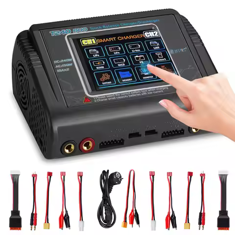 HTRC T240 Duo RC Charger Discharger AC 150W DC 240W 10A Dual Channel Charger for RC Model Toys Pb Li