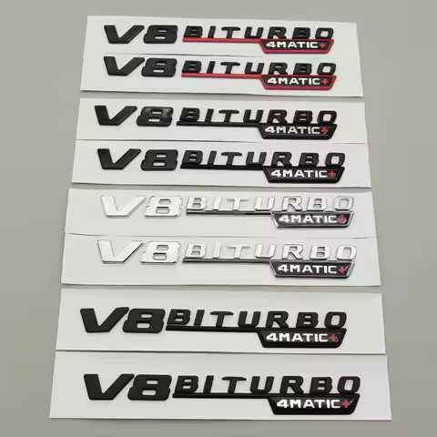 2pcs 3D ABS V8 Biturbo 4matic Car Fender Side Emblem For Mercedes Benz C63S W205 E63S W213 S63 W222 