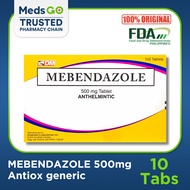 Mebendazole 500mg 10 Tabs - Deworm / Parasite Cleaner (Antiox generic)