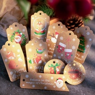 Olivia Rocco 50Pcs/Set Merry Christmas Painted Tag Creativity Kraft Paper Retro Xmas Tree Santa Card DIY Party New Year Gift Box Decoration