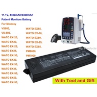 Cameron Sino 4400mAh/6400mAh Medical Baery for Mindray VS800,VS-800,WATO EX-20, EX20, EX-25, EX25, E