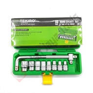 Tekiro Socket Wrench Set 10 Pcs 8 - 24 Mm Plastic Box