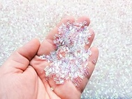 Clear Iridescent Crispy Bingsu Beads for Crunchy Slime, Iridescent Straw Beads, 3D Glitter, Slime Su