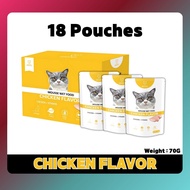 Paws&Tails Cat Mousse Wet Food Pouch Broth in Chicken/ Tuna/Salmon (70g x 18 Packs)