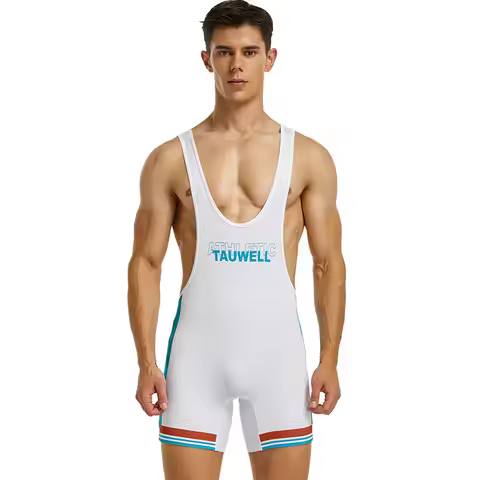 SEOBEAN New Mens Undershirts Bodysuit Wrestling Singlet Fitness Workout One-piece Vest Bodywear Unde