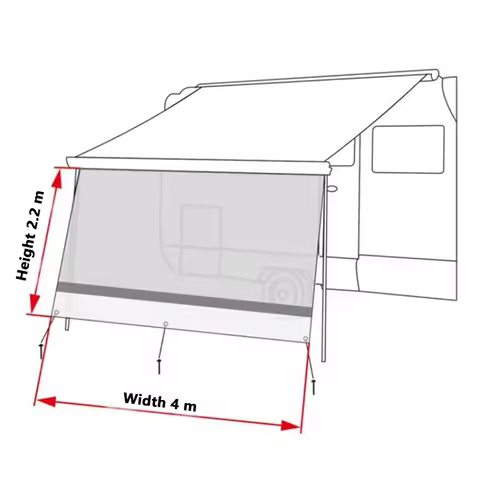 RV Extension Awning Side Panel Dual-Purpose Camping Awning For Sun Rain Protection Sunshade Motorhom